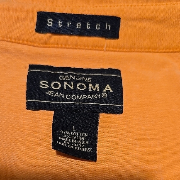 Sonoma Peach Button Down Shirt Long Sleeves L - Picture 2 of 5